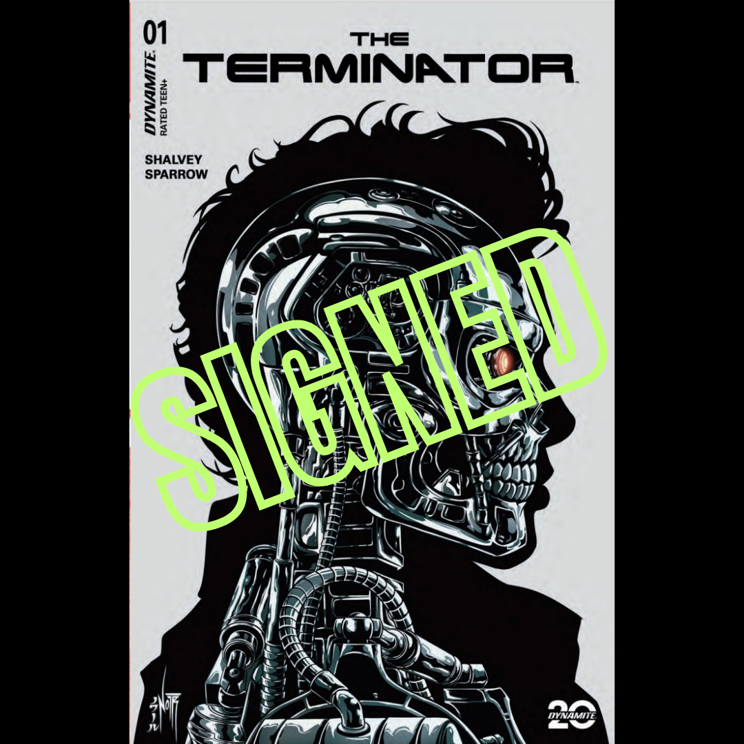 TERMINATOR #1 JORDAN NOIR METAL BLACK & WHITE VARIANT, SIGNED W COA