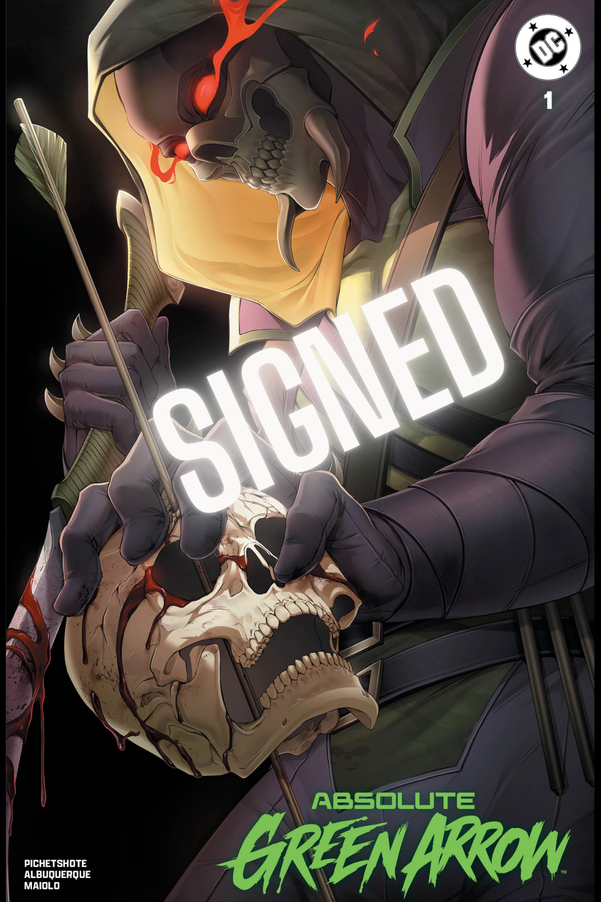 ABSOLUTE GREEN ARROW #1, RACHTA LIN EXCLUSIVE SPOT FOIL TRADE SIGNED