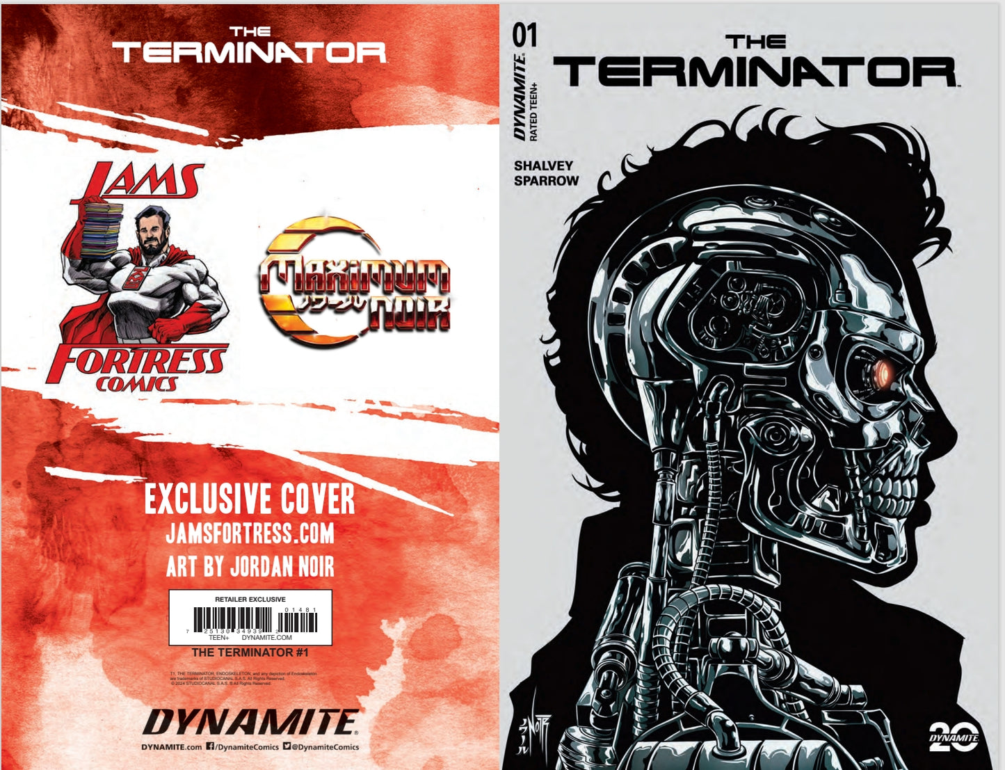 TERMINATOR #1 JORDAN NOIR BLACK & WHITE VARIANT, JAMS FORTRESS EXCLUSIVE