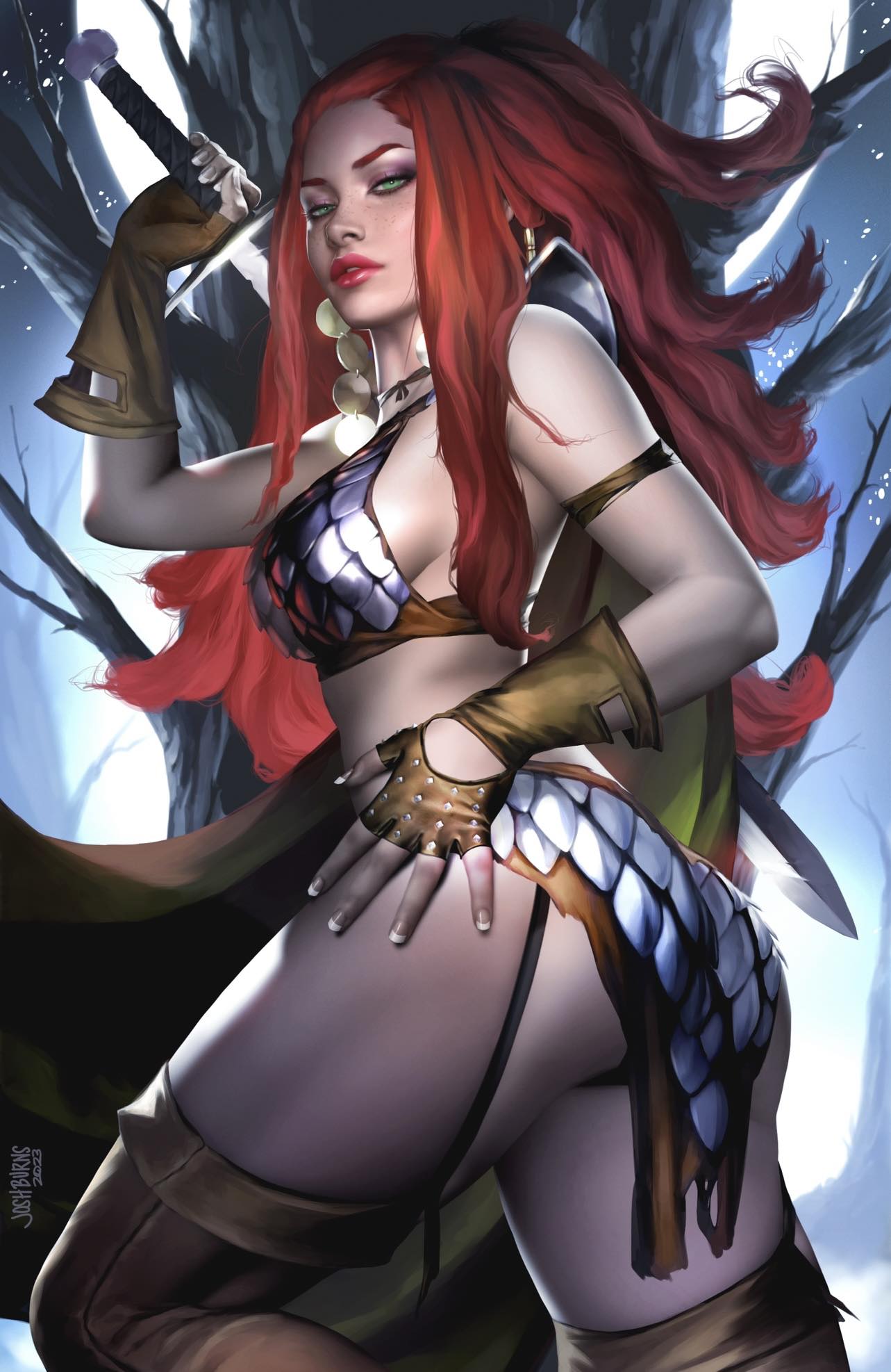 RED SONJA #8 (JOSH BURNS EXCLUSIVE VIRGIN VARIANT A & B SET) ~ Dynamite