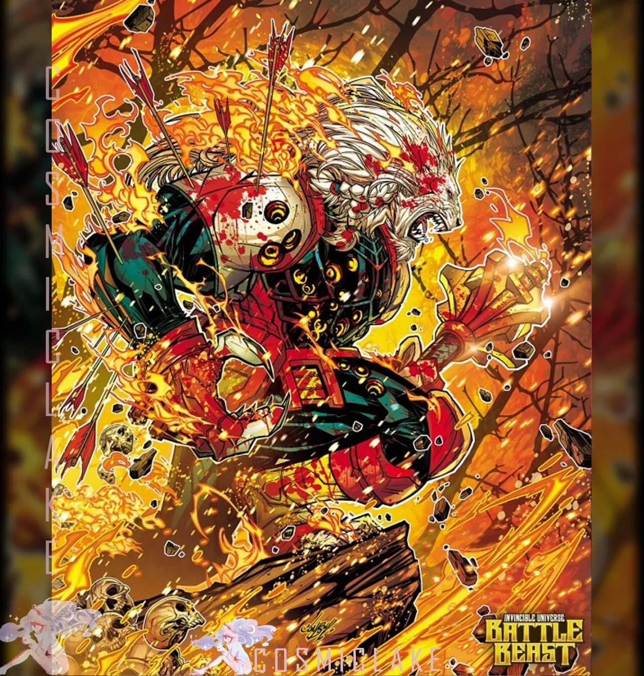 INVINCIBLE UNIVERSE BATTLE BEAST #1 CVR G INC 1:100 JONBOY MEYERS FOIL VAR INVINCIBLE UNIVERSE BATTLE BEAST #1 CVR G INC 1:100 JONBOY MEYERS FOIL VAR