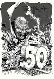 KING SPAWN #50 CVR G INC 1:250 TODD MCFARLANE SIGNED CGC GRADED B&W INKS VAR