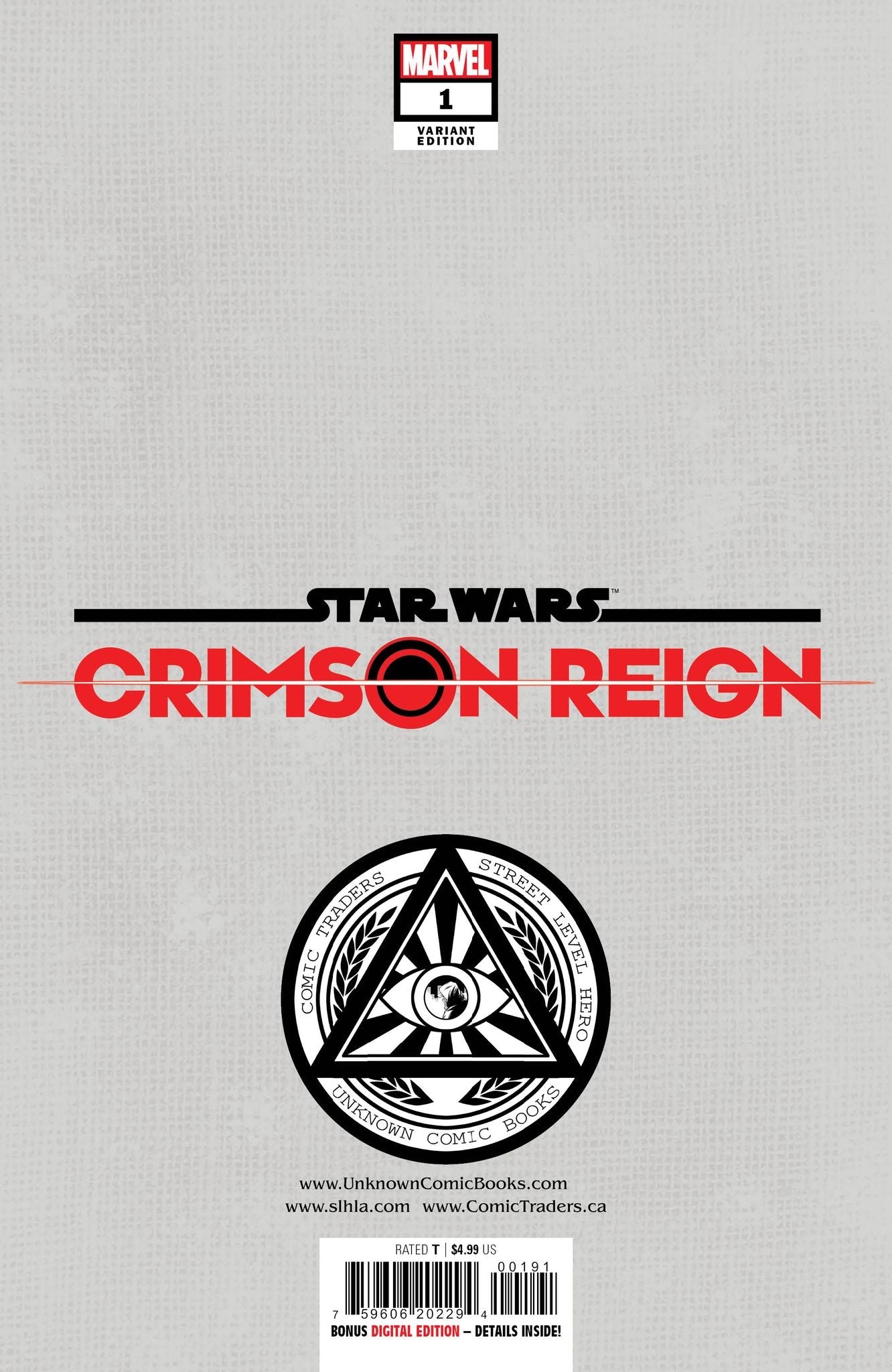 Star Wars Crimson Reign #1 (Of 5) Unknown Comics Tyler Kirkham Exclusive Virgin Var (12/01/2021) (12/08/2021)