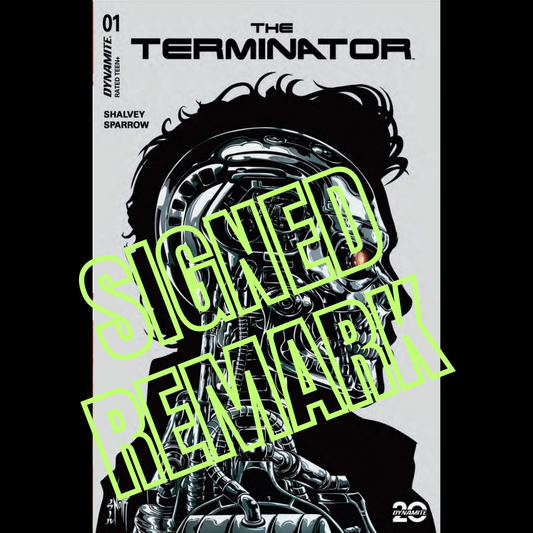 TERMINATOR #1 JORDAN NOIR METAL BLACK & WHITE VARIANT, SIGNED W/ REMARK