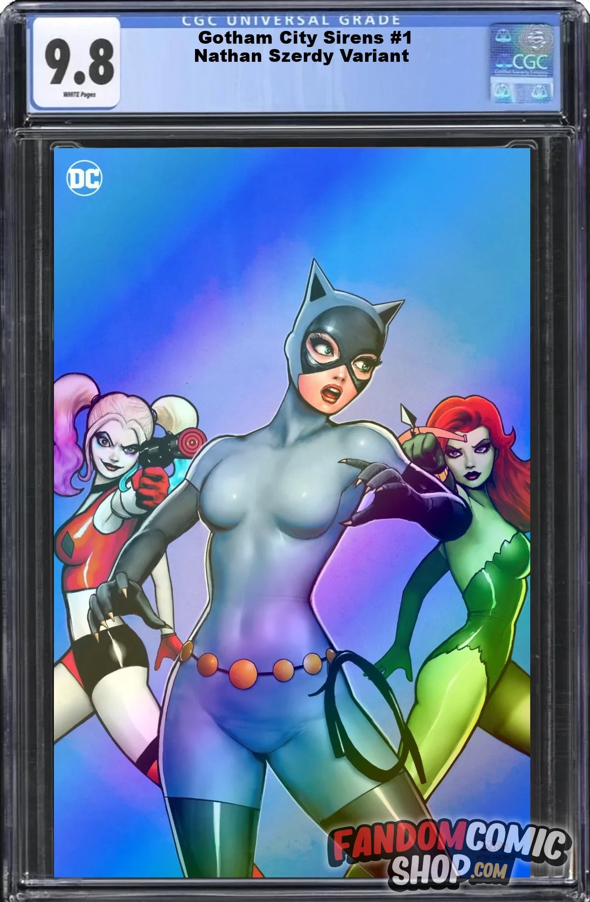 GOTHAM CITY SIRENS #1 (NATHAN SZERDY EXCLUSIVE HOMAGE FOIL VIRGIN VARIANT)(2024) ~ CGC Graded 9.8