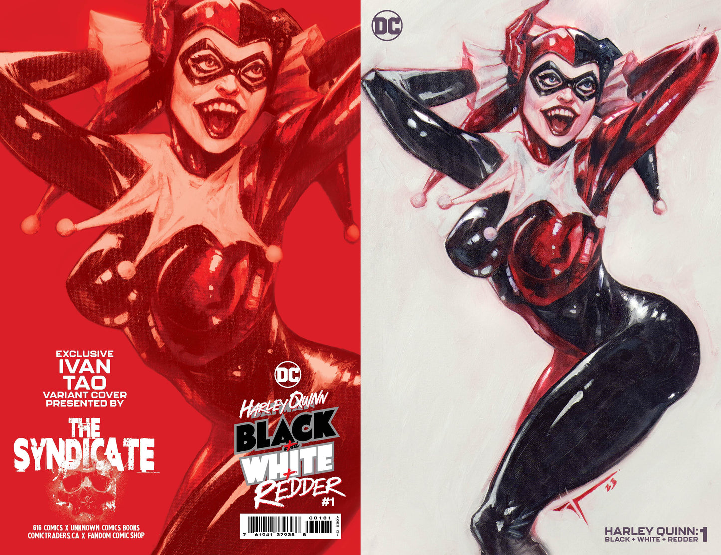 HARLEY QUINN: BLACK WHITE REDDER #1 (IVAN TAO EXCLUSIVE MINIMAL TRADE DRESS VARIANT)(2023) COMIC BOOK ~ DC Comics