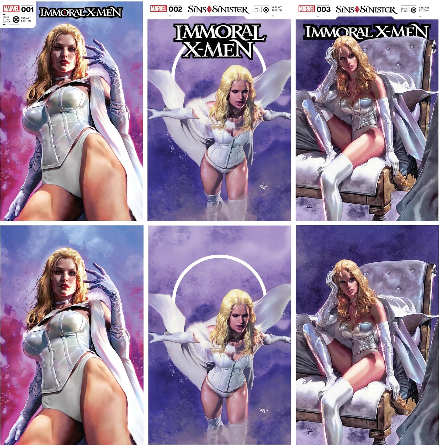 IMMORAL X-MEN #1,2,3 (MARCO TURINI EXCLUSIVE TRADE/VIRGIN VARIANT SET OF 6) ~ Special Bundle Deal!