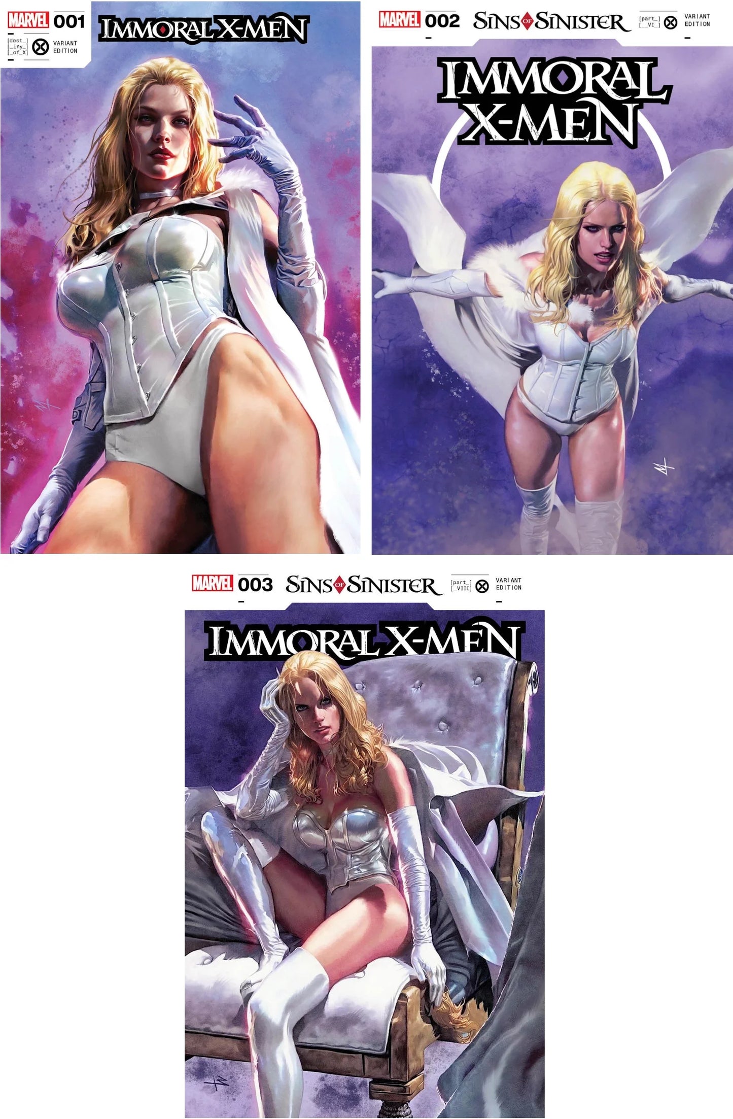 IMMORAL X-MEN #1,2,3 (MARCO TURINI EXCLUSIVE VARIANT SET) ~ Special Bundle Deal!