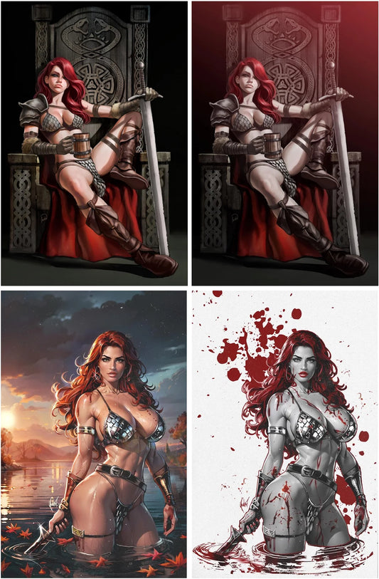 RED SONJA: EMPIRE OF THE DAMNED #1 (IVAN TALAVERA/CEDRIC POULAT EXCLUSIVE VIRGIN VARIANT A & B SETS)