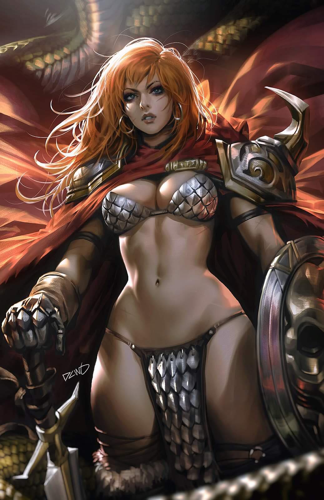 RED SONJA #8 (DERRICK CHEW/JOSH BURNS EXCLUSIVE VARIANT 4-COMIC SET) ~ Dynamite