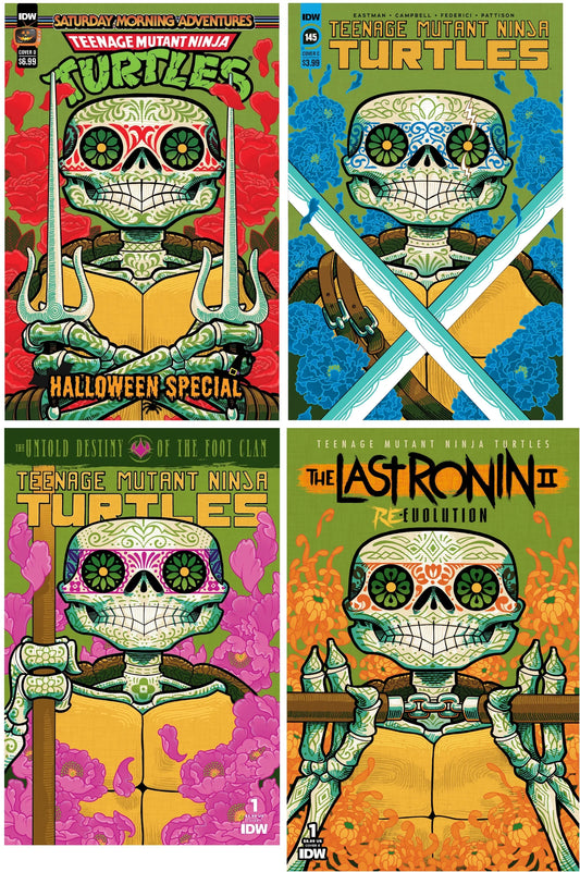 TEENAGE MUTANT NINJA TURTLES DIA DE LOS MUERTOS VARIANT COMIC BOOK SET ~ IDW